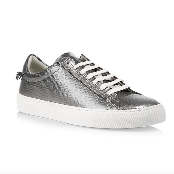 NIB $595 Givenchy Urban Street Monogram Metallic Leather Sneakers - Picture 1 of 16